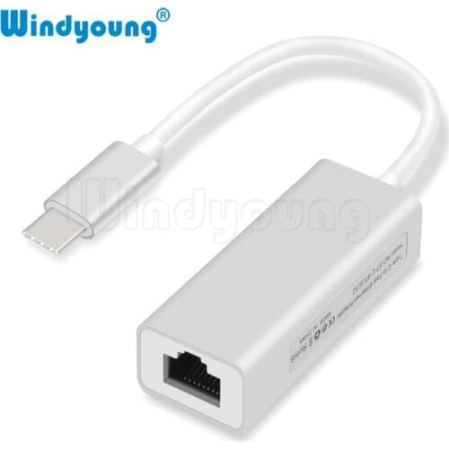 Windyoung USBC Ethernet Adapter 10/100Mbps Type C RJ45 Lan Adapter USB-C Type-C Network Card USB Ethernet for MacBook Chromebook