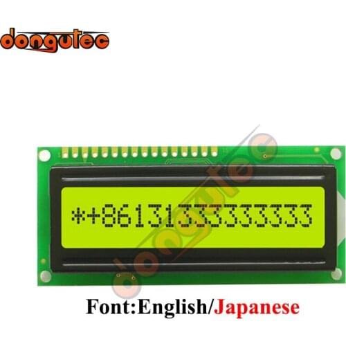 5V 1601 1601A LCD Screen SPLC780 Controller Parallel Interface Yellow Green English/Japanese