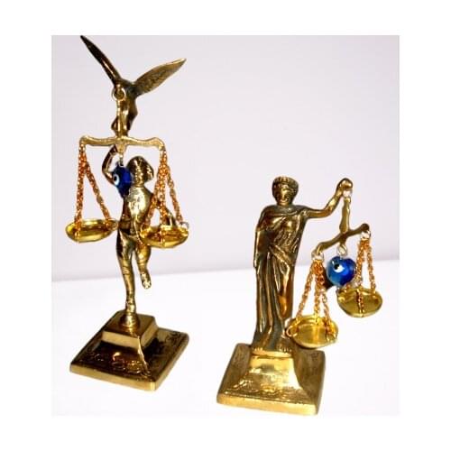Handmade Ornaments Copper Decoration Room Accessories Stylish Design Law Lawyer Justice Sculpture Miniature