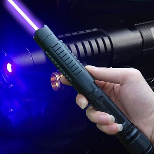 Powerful Burning Blue Laser Torch 445nm 10000m Laser Torch 450nm Focusable Flashlight Burn Match With 5 Star Cap