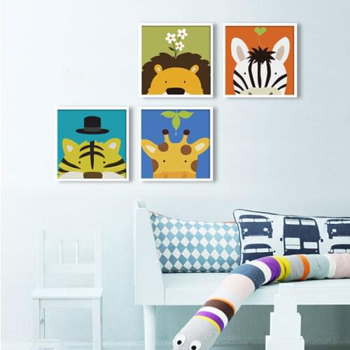 Bianche Wall Kawaii Simple And Ideal Animal Cartoon Canvas Art Painting Print Poster Picture Wall Inspirational Child Room Décor