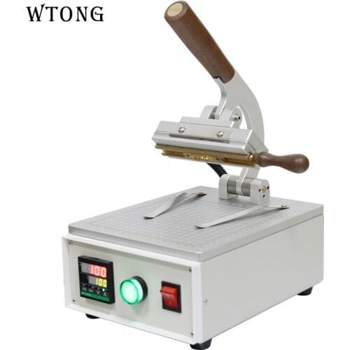 WTONG table-top WT-90ZM Mini manual fast change mold movable letters ABC hot stamping machine branding machine leather Pu logo t