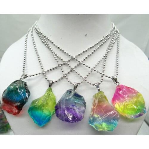 Natural Stone Turquoises Quartz Crystal tiger eye Irregular Charms Pendants For diy Jewelry Msaking necklace Accessories1pcs