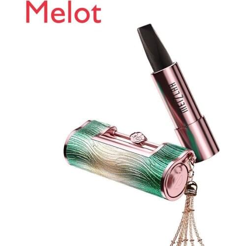 Non-Fading Heart Lock Carved One Three-Color Moisturizing No Stain on Cup Waterproof Tomato Color Red High Grade and Exquisite