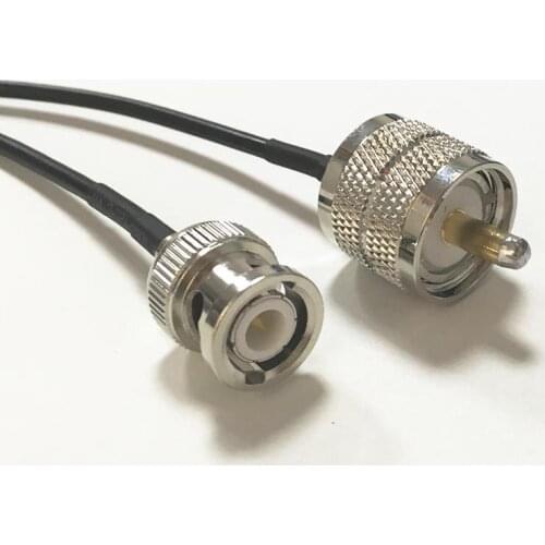 New BNC Male Plug Switch UHF Male PL259 RF coax cable RG174 Wholesale 20CM 8" Adapter