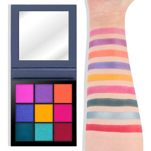 New 9 Color Eyeshadow Palette Matte Glitter EyeShadow Diamond Shimmer Eye Primer Luminous Eye Shadow Women Gift Smoky/Warm Color