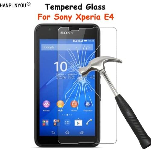 For Sony Xperia E4 Dual E 4 5.0" Clear Tempered Glass Screen Protector Ultra Thin Explosion-proof Protective Film + Cleaning Kit