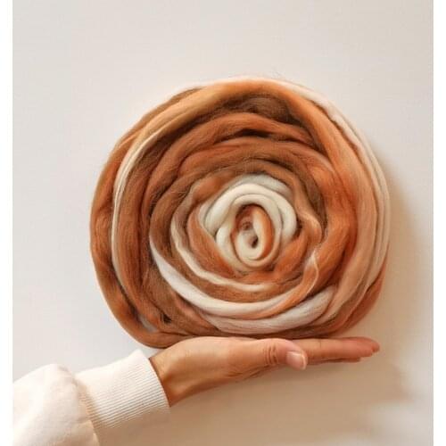 Roving Wool 50g Merino Mixed Hand Dyed Wool Top Wool Blended for Needle and Wet Felting Supplies DIY Needle Felting Wool (No.15)