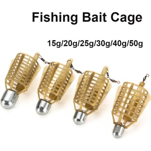 Fishing Bait Cage 20g/30g/40g/50g Connector Sinker Feeder Bait Holder Thrower Carp Fishing Feeder Tackle Tool