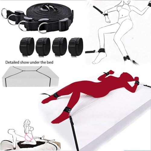 Sex Furniture Sex Toys For Woman Couples Handcuffs Set Under Bed BDSM Bondage Restraint Strap System Adults Wrists & Ankle Cuffs