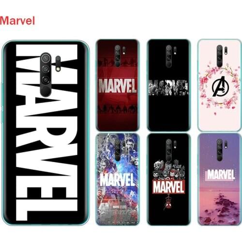 Silicone Cover Marvel Logo For Xiaomi Redmi Note 10 10S 9 9S Pro Max 9T 8T 8 7 6 5 Pro 5A Phone Case