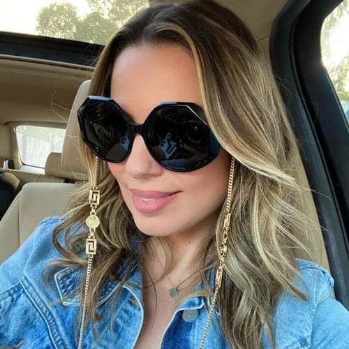 Vintage Retro Oversized Square Sunglasses Women Brand Designer Fashion Polygon Sun Glasses Eyewear Men Unisex Shades Glasses