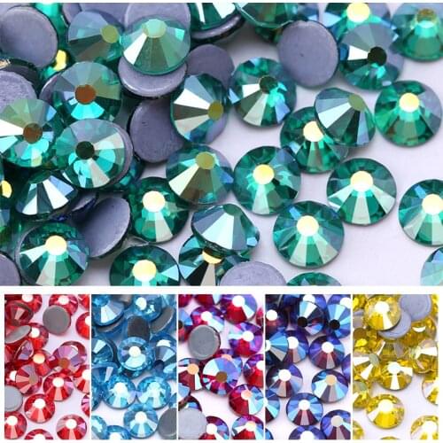 SS16 Exquisite color AB Strass Hotfix Flatback Crystal Glass 3A Rhinestones Hot Fix Rhinestone For Wedding Dress Clothes