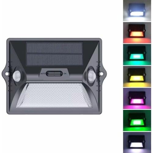 Solar Light Outdoor Dual PIR Motion Sensor Solar Powered Lamp 180 Degree Sensor Wall Lamp RGBW LED Waterproof Garden Solar Light