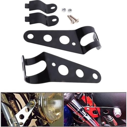 1 Pair Universal Motorcycle Headlight Mounting Bracket Fork Ears Adjuster Mount Clamp Chopper Holder For Cafe Racer 28-43mm