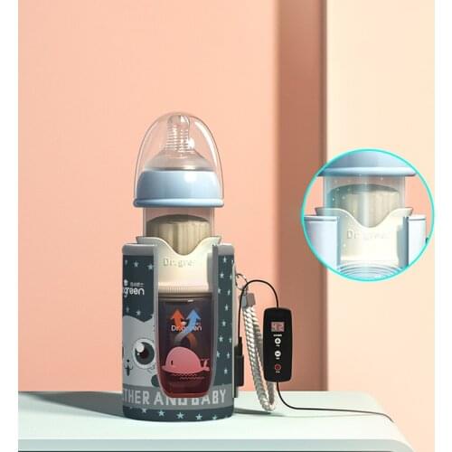 USB Insulation Baby Bottle Warmer Glass Wide Mouth PPSU Drop Resistant Constant Temperature Quick Flush Milk Cute Baby Bottle