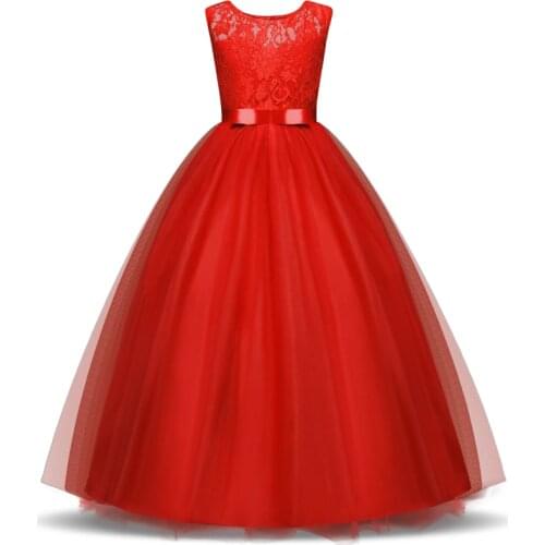 High-end Girls Wedding Party Flower Girl Dress Bridesmaid Clothes Princess Gowns Teen Girl White Tulle Evening Dresses 5 14 Y