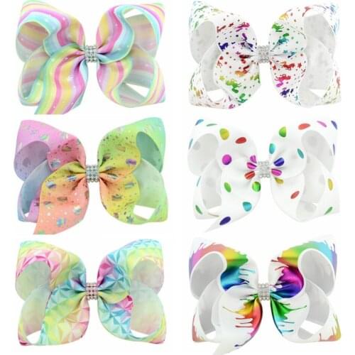 Magic color Bows hair Clip Butterfly Polka Dots Rainbow Hairpin Big Hair Clip Handmade Hair Accessories For Girls