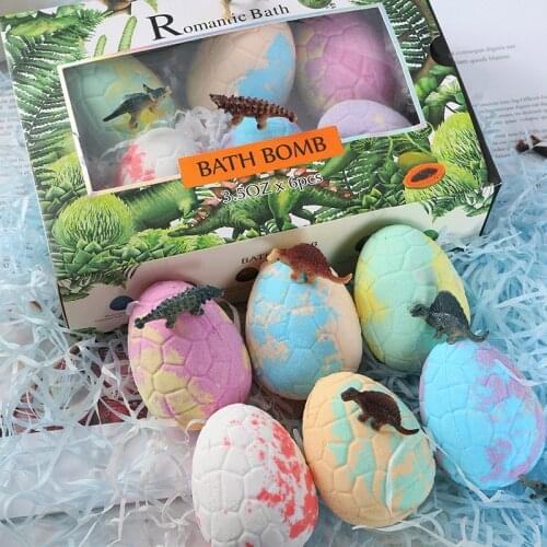 Essential oil explosion bath salt ball dinosaur foreign trade 6 pack children bath bubble ball set bath bombs whoek slae