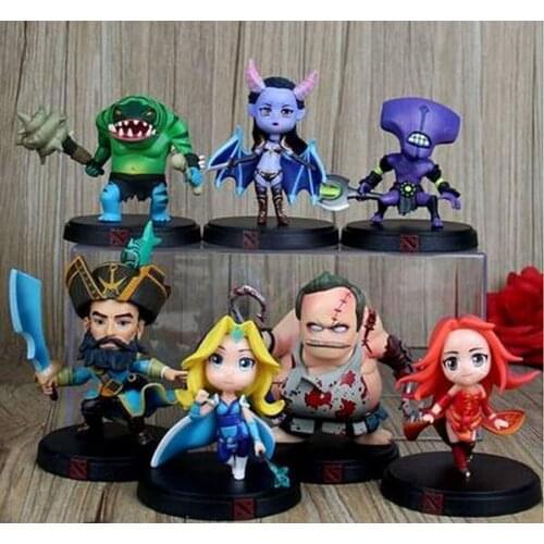 WOW Game 7pcs/Set DOTA 2 Figure Kunkka Lina Pudge Queen Tidehunter CM FV PVC Figures Collection dota2 Toys