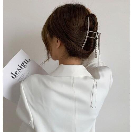 Exaggeration Chain DIY Hair Clip Women Metal Cool Vintage Fashion Punk Hair Accessories Hairpins Charms 90s Aesthetic Gifts New