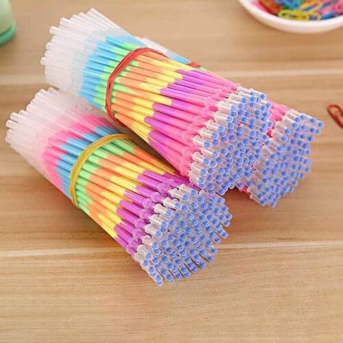 10Pcs Colorful 0.5mm Gel Ink Pen Refills Glitter School Drawing Write Stationery