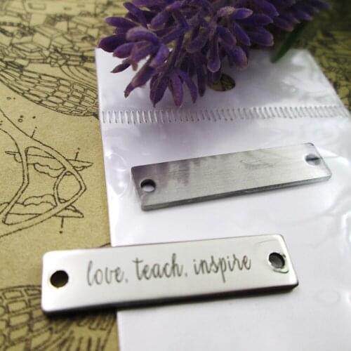 10pcs--Love Teach Inspire Connector stainless steel charms more style for choosing DIY Charms pendants for necklace 30x7mm