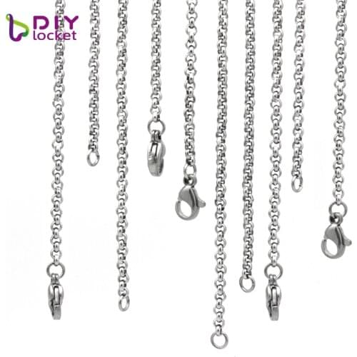 Diylocket Wholesale10PCS Stainless Steel Chains Neklace Fit floating locket Necklace Pendant LSCH07