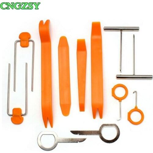 12pcs Plastic Car Panel Remove Kits Auto Radio Door Clip Trim Dash Audio Removal Installer Pry Repairing Vehicle Dash Tools K01