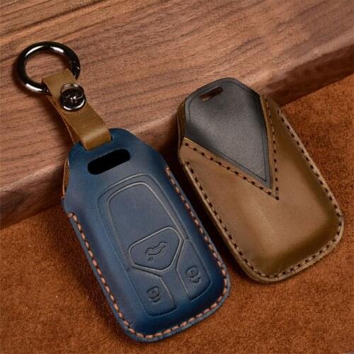 3 Button Leather Smart Car Key Case Wallet Cover For Audi A5 A6L QT S5 S7 8S S4 RS A4 A4L B9 Q5 Q7 TT TTS 2016 2017 Accessories