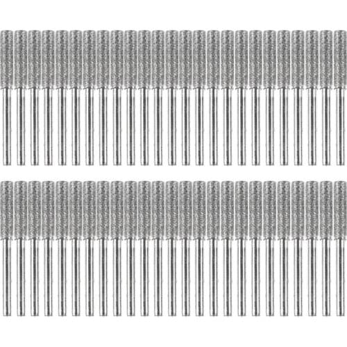 50 Pieces Chainsaw Sharpener Stone Burr Grinding Stone File, Polishing Grinding Tool Grinding Bits, 5/32 Inch/ 4 mm