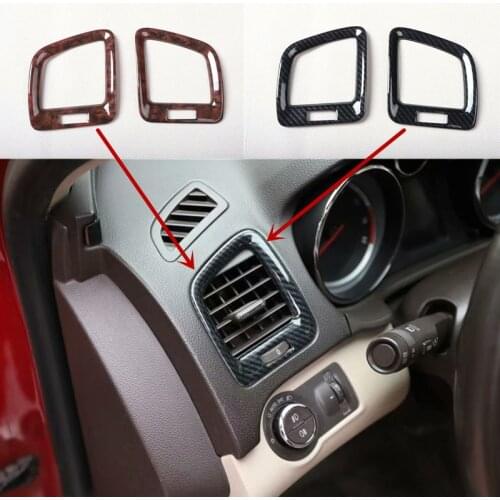 Car sticker ABS carbon fiber grain or wooden air conditioning outlet decoration for 2009-2013 OPEL INSIGNIA G09 car accessories