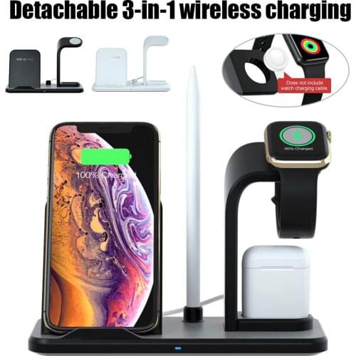 Fast Charging 3 In 1 Qi Wireless Charger For iPhone XS X 11 Pro Max Wireless Charging Station For Iwatch 1 2 3 4 For Airpods