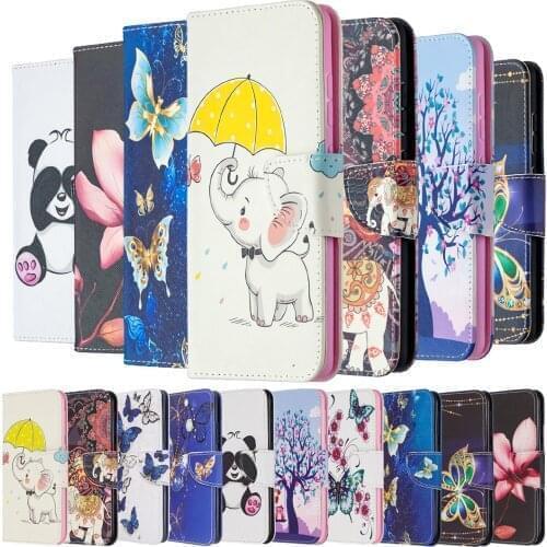 Retro Painted Phone Case For Samsung Galaxy S20 21 FE Plus Ultra Flip Leather Flower butterfly elephants panda tree Book Cover