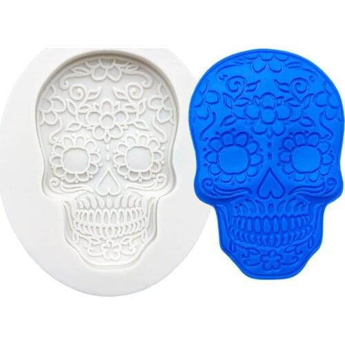 Skull Halloween Silicone Sugarcraft Chocolate Cupcake Baking Mold Resin Tools Fondant Cake Decorating Tools