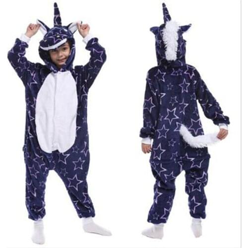 Winter Autumn Girls Unicorn Cat Pajamas For Kids Flannel Onesie Pyjamas Children Dinosaur Sleepwear Boys Panda Jumpsuit Overalls