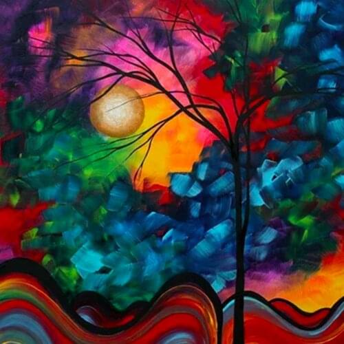 Evershine 5D DIY Diamond Embroidery Tree Full Square Round Diamond Painting Landscape Wall Art Decor