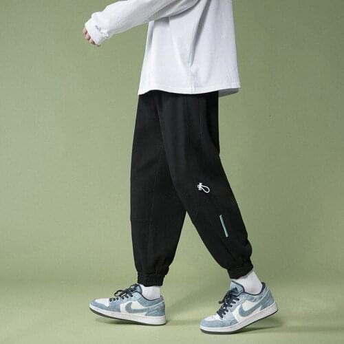 Mens Casual Pants Casual Loose All-match Trousers With Tied Feet Loose Solid Sports Pants Fashionable Male Pant Spring Autumn
