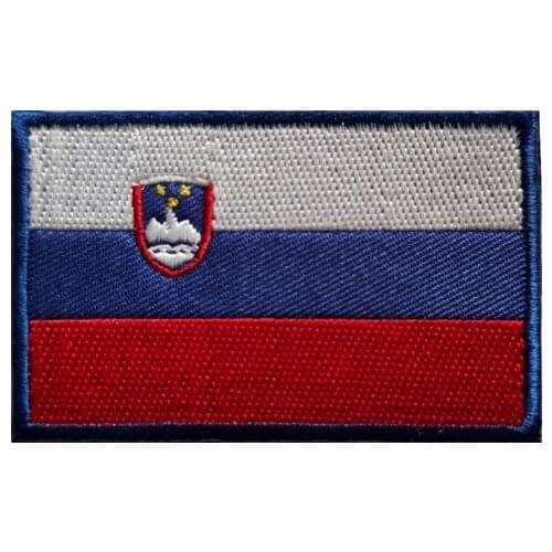 Slovenia Flag Embroidery Custom Name Text Patch Stripes badge Velcros Backing Patches For Clothes Backpack