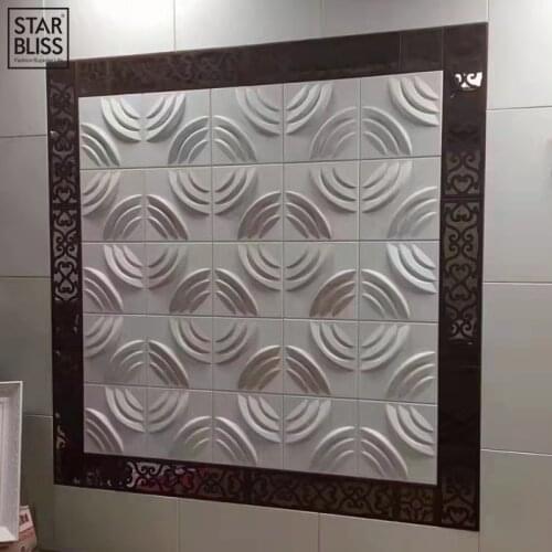 30x30cm 3D Wallboard Mosaic Tile Sticker Kitchen Backsplash Bathroom Wall Tile Stickers Decor Waterproof Peel&Stick PVC Tiles