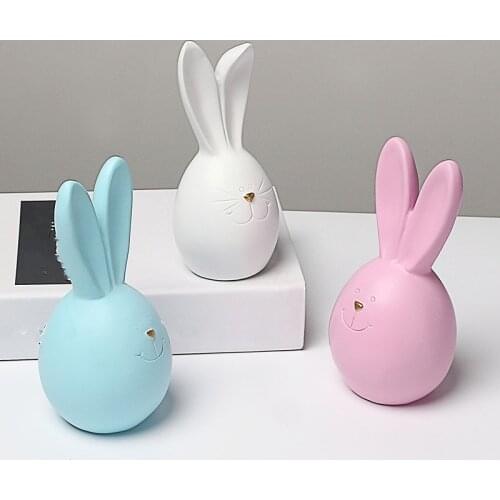 Nordic Rabbit Desktop Resin Ornaments Modern Home Porch Desktop Ornaments Rabbit Decorative Ornaments