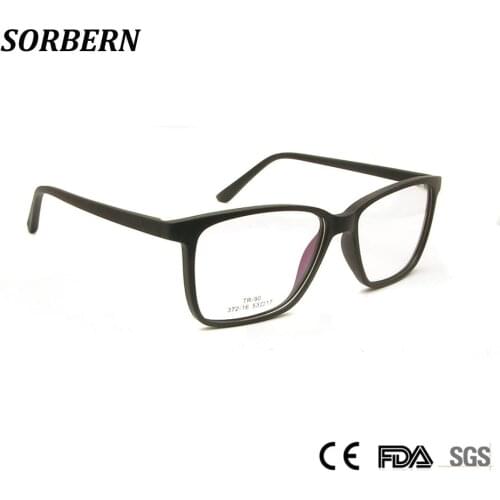 SORBERN Men Retro Nerd Eye Glasses Square Eyeglasses Frame Optical Spectacles Frames Clear Lens Vintage Brown Female Eyewear