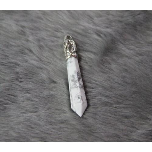 Cinderalla White Crystal Healing Point Pendant Bead Necklace Hexagonal Rock Crystal Natural Quartz Pendant
