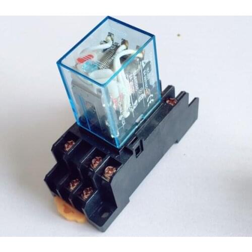 Intermediate relay MY3NJ small electromagnetic relay Power Relay with Base 11Pins DC12V AC12V DC24V AC24V AC110V AC220V