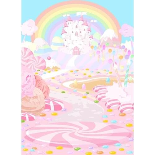 Rainbow Island photography backgrounds vinyl candy land newborn photo backdrops for photography studio props fotografia lv-308
