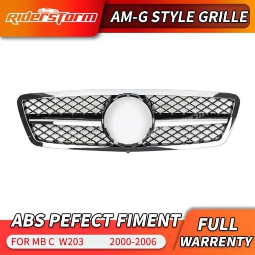 Chrome/Black Car Auto Front Grille Grill For C-Class W203 S203 C280 C320 C240 C200 2001-2007 For am g Style