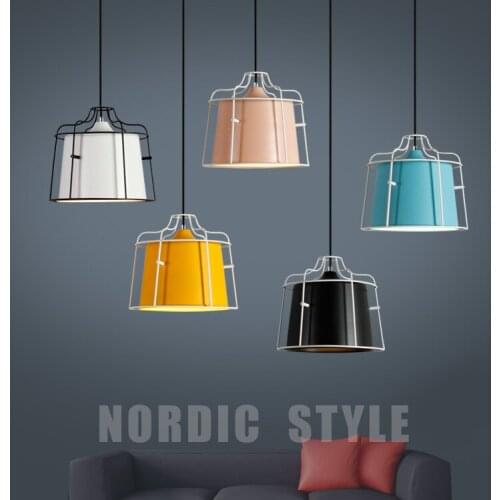 Nordic simple bar hanging lamp colored Pendant Light restaurant, bedroom, bedside lights, modern art and creative lighting