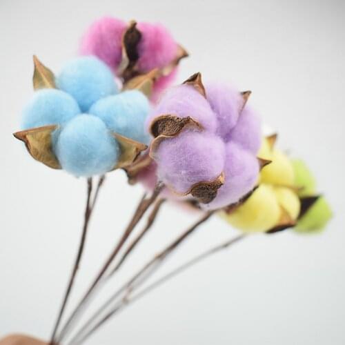 Natural Dried Cotton Flower With Stem Diy Crafts Home Decorative Dried Pressed Flowers For Home Party Wedding