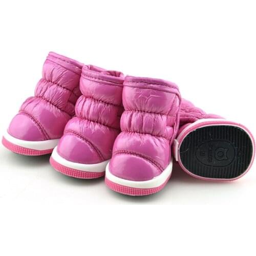 Comfortable 4 pcs/set Pet Cat Dog Snow Shoes Waterproof Winter Cutton Warm Boots For Dogs Walk On Snowfield Non-Slip Booties