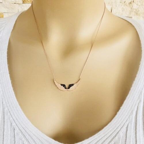 Angel Wing 925 Sterling Silver Necklace Women Girls Gift Jewelry Accessories Fashion Handmade Elegant Chain